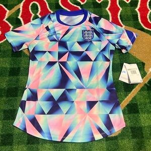 2022-23 England Womens Euros Pre-Match Warmup Shirt - XS